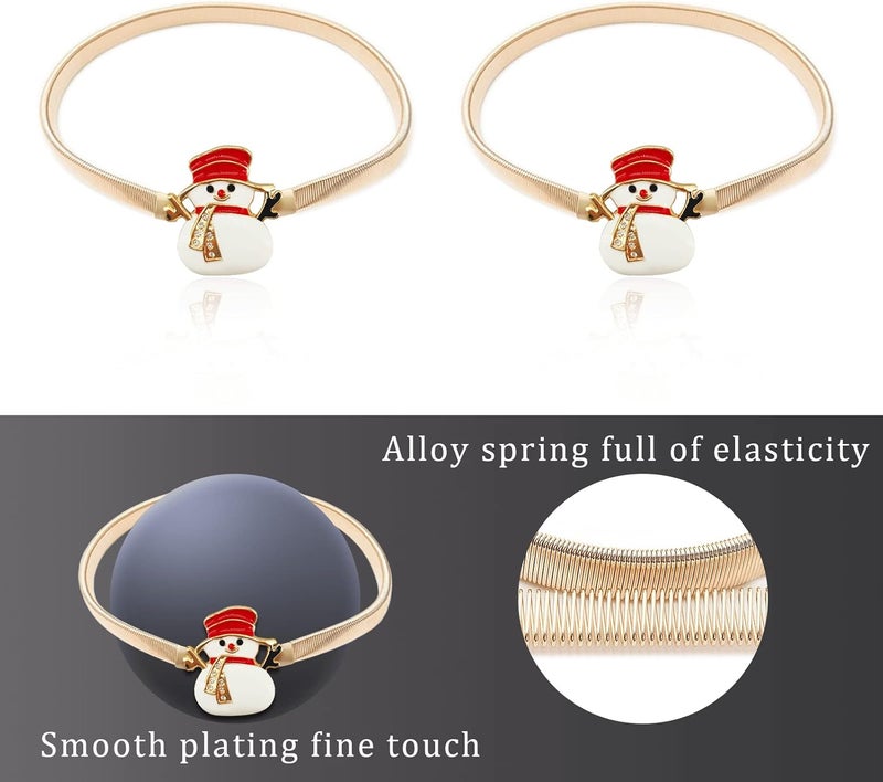 LLPMutu 4 Pack Christmas Curtain Tieback Buckle Aluminum Alloy Spring Design Curtain Holdback Carving Design Christmas Curtain Ties for Drapes Curtain Ties Backs Modern Style Curtain Holdback Decor (Snowman) - Image 5